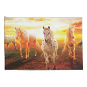 Housse D'oreillers Horses at sunset throw pillow (Dos-Droit)