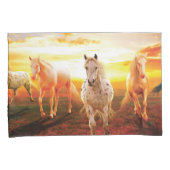 Housse D'oreillers Horses at sunset throw pillow (devant-Droit)