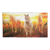 Housse D'oreillers Horses at sunset throw pillow (Dos-Droit)