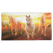 Housse D'oreillers Horses at sunset throw pillow (devant-Droit)