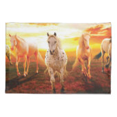 Housse D'oreillers Horses at sunset throw pillow (Dos)