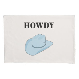 Housse D'oreillers Howdy Cowboy Casquette Baby Blue