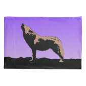 Housse D'oreillers Howling Wolf at Sunset - Art faunique original (Dos)