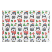 Housse D'oreillers Husky Puppy Chien Père Noël Festive Noël (Dos)