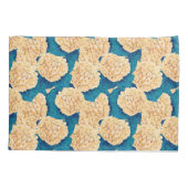 Housse D'oreillers Hydrangea aquarelle motif, jaune et bleu (Dos)
