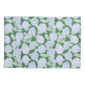 Housse D'oreillers Hydrangea Florale Bleue et Verte (Dos)