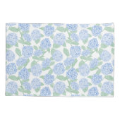 Housse D'oreillers Hydrangea Florale Bleue et Verte (Dos)