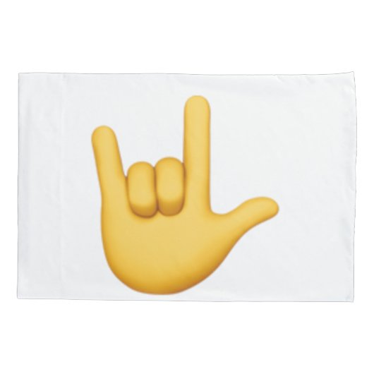 Housse D'oreillers I Love You Hand Sign - Emoji (Dos)