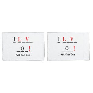Housse D'oreillers I Love You-Hangman Style par Shirley Taylor