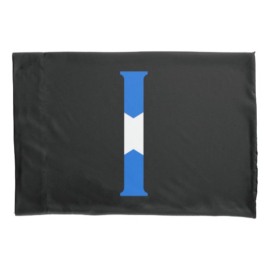 Housse D'oreillers I Monogramme superposé sur le drapeau écossais (devant)