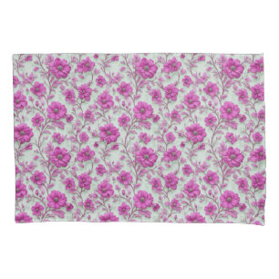 Housse D'oreillers Idée Cadeau Décoration Florale Rose Vibrante Luxe 