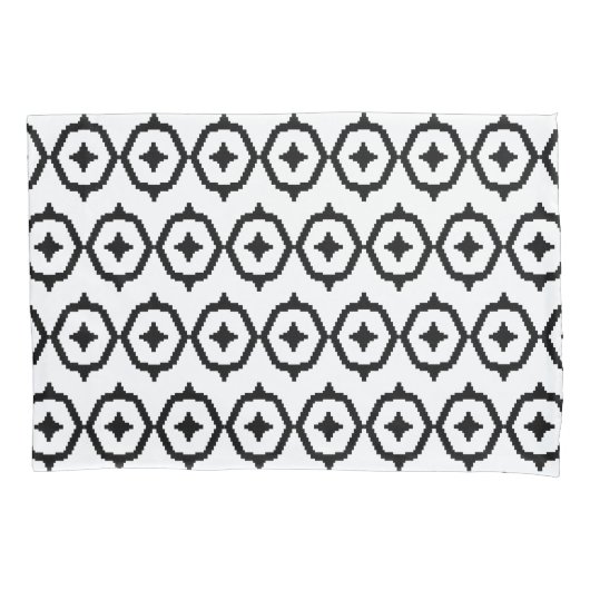 Housse D'oreillers Ikat aztèque noir et blanc (devant)
