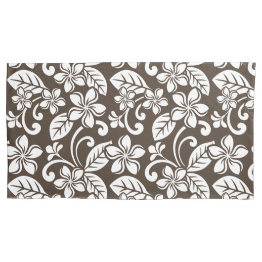 HOUSSE D'OREILLERS ÎLE PLUMERIA (CAFÉ BROWN) (devant-gauche)