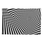 Housse D'oreillers Illusion optique : Abstraite géométrique rayée. (Dos)