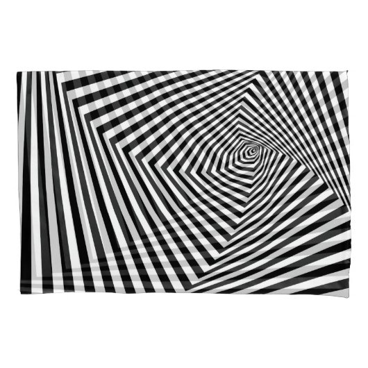 Housse D'oreillers Illusion optique : Abstraite géométrique rayée. (devant)