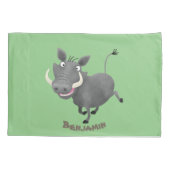 Housse D'oreillers Illustration amusante d'un cochon de phacochère af (Dos)