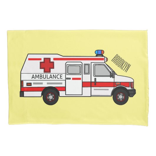 Housse D'oreillers Illustration d'ambulance (devant)