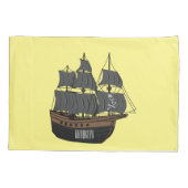 Housse D'oreillers Illustration de bateau pirate (Dos)