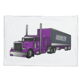 Housse D'oreillers Illustration de camion semi-remorque (Dos)