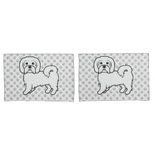 Housse D'oreillers Illustration de chien de dessin animé mignon Coton