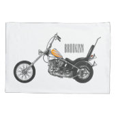 Housse D'oreillers Illustration de Chopper Motorcycle 1950 (Dos)