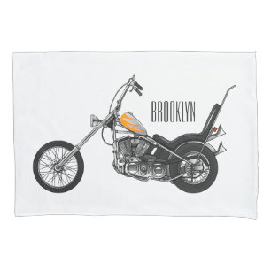 Housse D'oreillers Illustration de Chopper Motorcycle 1950
