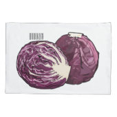 Housse D'oreillers Illustration de chou rouge (Dos)