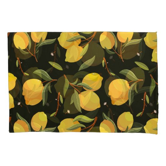 Housse D'oreillers Illustration de citron : motif transparent peint à (devant)