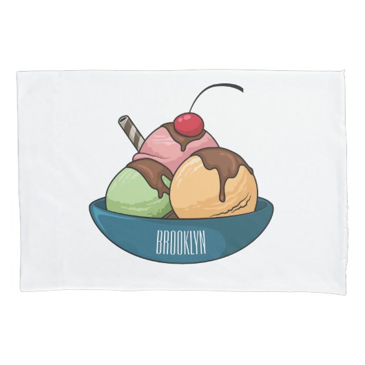 Housse D'oreillers Illustration de crème glacée (devant)