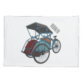 Housse D'oreillers Illustration de cyclo-pousse (Dos)