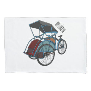 Housse D'oreillers Illustration de cyclo-pousse