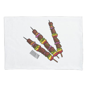 Housse D'oreillers Illustration de dessin animé Kebab ou kabob