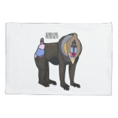 Housse D'oreillers Illustration de dessin animé Mandrill (Dos)