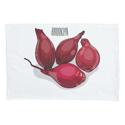 Housse D'oreillers Illustration de dessin animé Shallot (devant)