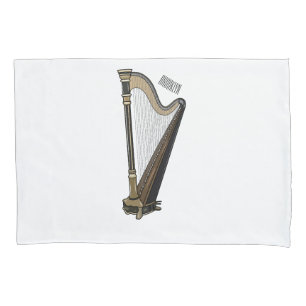 Housse D'oreillers Illustration de dessin animé sur la harpe