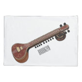 Housse D'oreillers Illustration de dessin de Sitar (Dos)