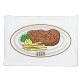 Housse D'oreillers Illustration de dessin de steak (Dos)