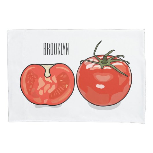 Housse D'oreillers Illustration de dessin sur la tomate (devant)