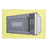 Housse D'oreillers Illustration de dessin sur micro-ondes (Dos)
