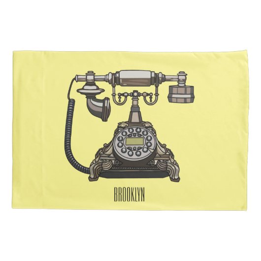 Housse D'oreillers Illustration de dessin téléphonique (Dos)