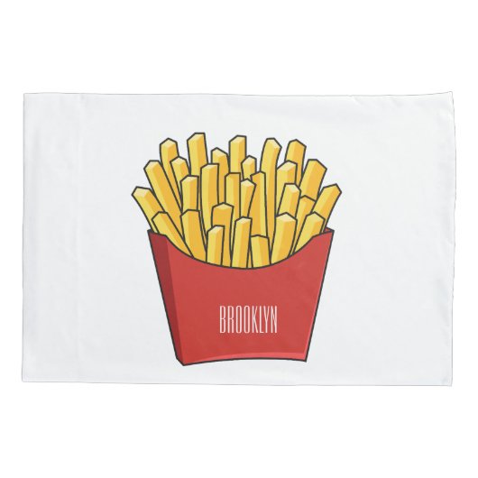 Housse D'oreillers Illustration de frites (Dos)