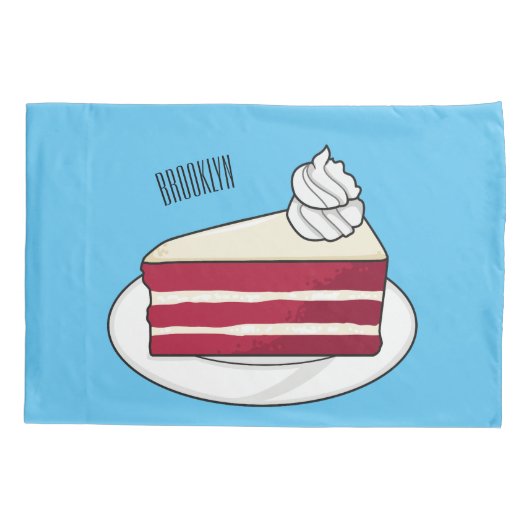 Housse D'oreillers Illustration de gâteau en velours rouge (Dos)