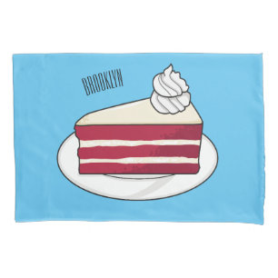 Housse D'oreillers Illustration de gâteau en velours rouge