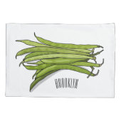 Housse D'oreillers Illustration de haricots verts (Dos)