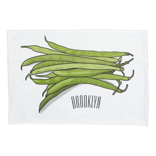 Housse D'oreillers Illustration de haricots verts (devant)