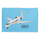 Housse D'oreillers Illustration de jet privé (Dos)