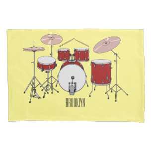 Housse D'oreillers Illustration de kit de batterie