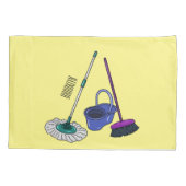 Housse D'oreillers Illustration de la bande dessinée Broom & mop (Dos)