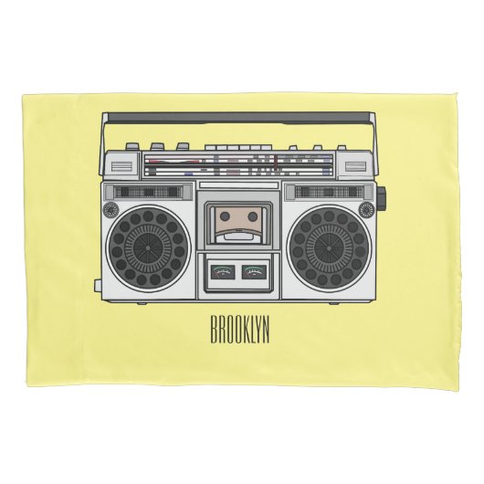 Housse D'oreillers Illustration de la bande dessinée radio (devant)