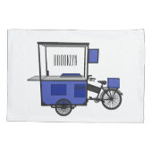 Housse D'oreillers Illustration de la charrette alimentaire (Dos)